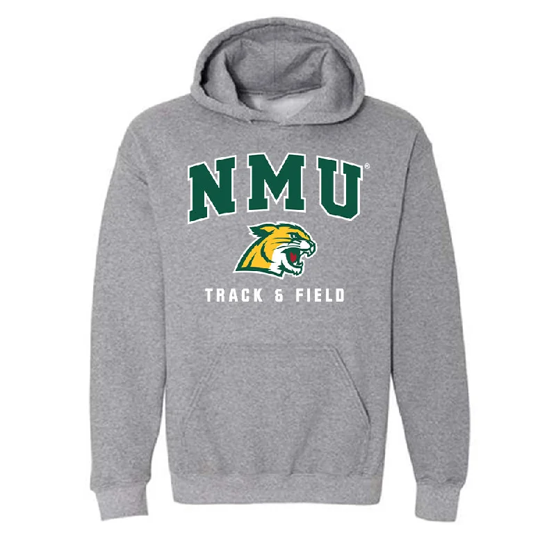 Northern Michigan - NCAA Women's Track & Field : Madelyn Rasmussen - Hooded Sweatshirt Hoodie with Illustration Artistic Creative