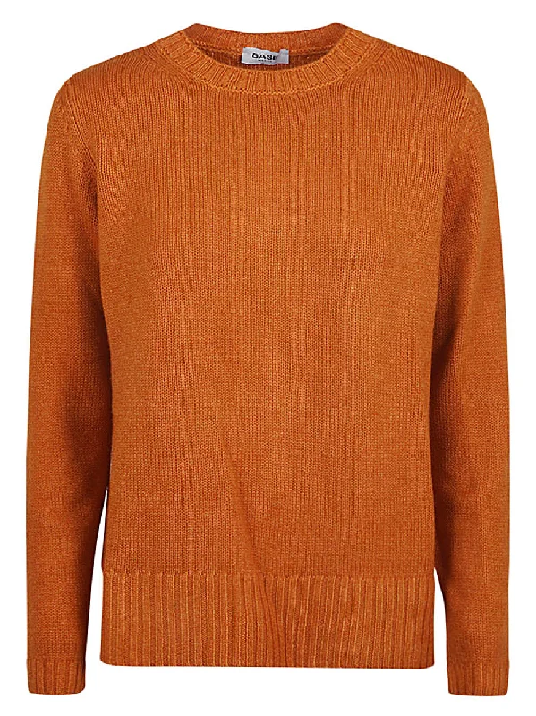 Base Women's Sweaters Orange Front Pockets Side Pockets Patch Pockets