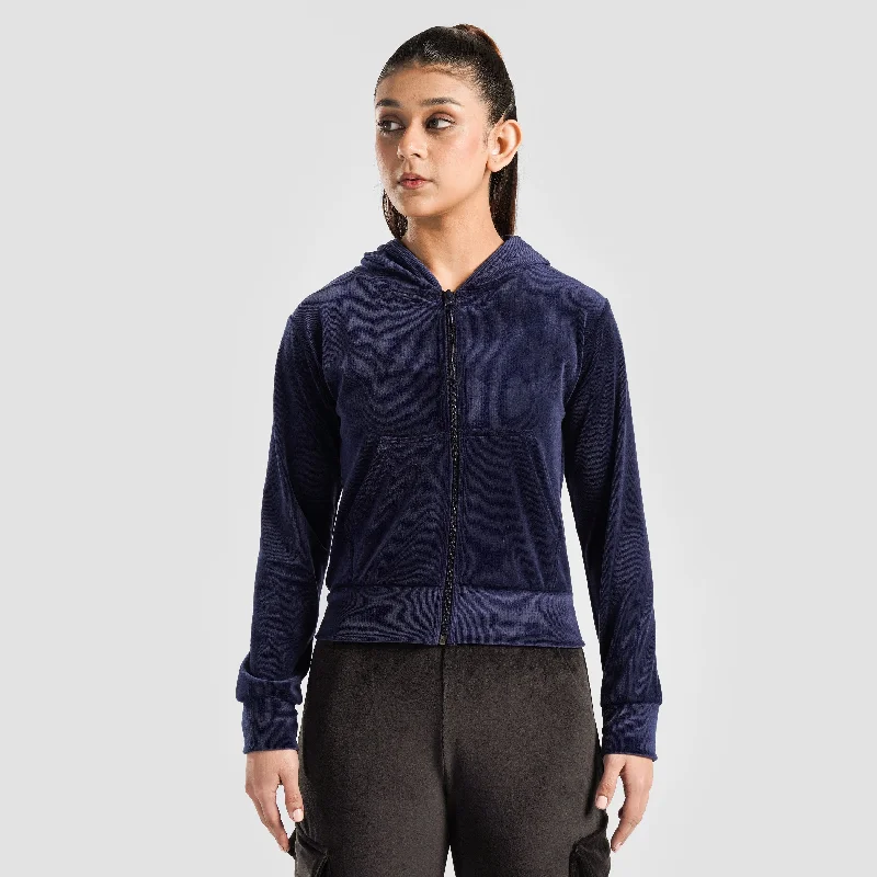Swift Flow Hoodie (Navy) Hoodie with Puffed Sleeves Voluminous Trendy
