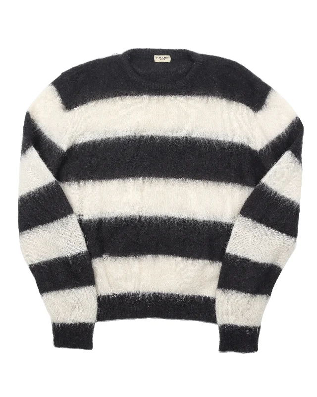 Mohair Blend Striped Sweater (2018) Cotton Fabric Linen Fabric Terry Fabric