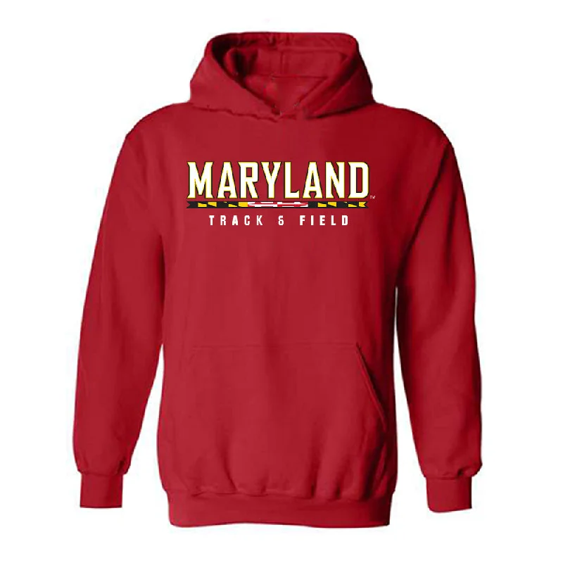 Maryland - NCAA Women's Track & Field : Victoria Teasley - Classic Shersey Hooded Sweatshirt Hoodie with Patch Decorative Personalized