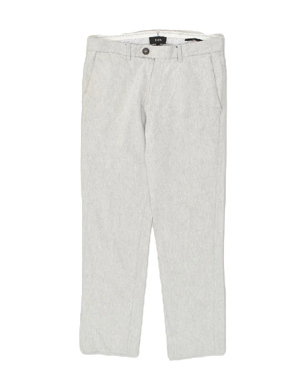 JULES Womens Slim Casual Trousers IT 36 XS W28 L26  Grey Cotton Trousers versatile all-occasion