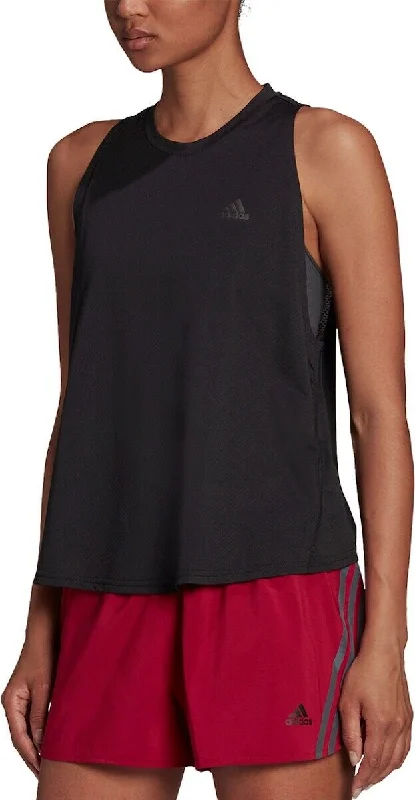 adidas Run Icons Womens Running Tank Top Vest Made With Nature Black Breathable boho tank top