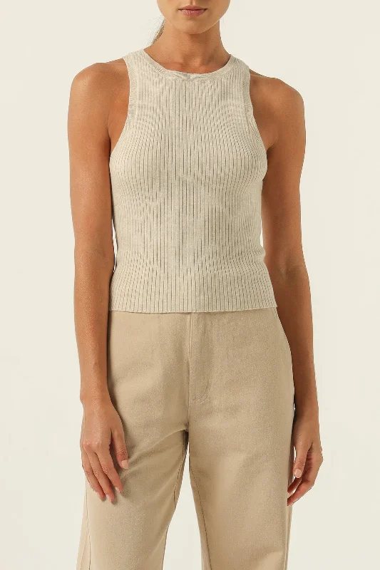 NUDE LUCY CLASSIC KNIT TANK - NUTMEG vintage tank top