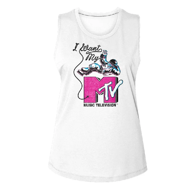 MTV Eye-Catching Tank Top, I Want My Astronaut vintage tank top