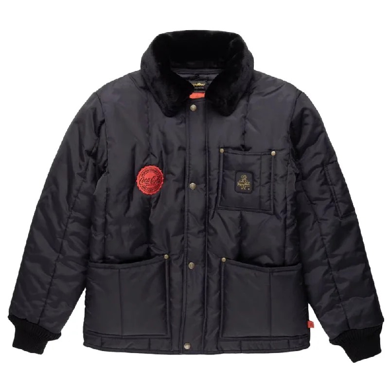 Black Nylon Jacket Notch Collar Jacket Peter Pan Collar Jacket Cowl Neck Jacket