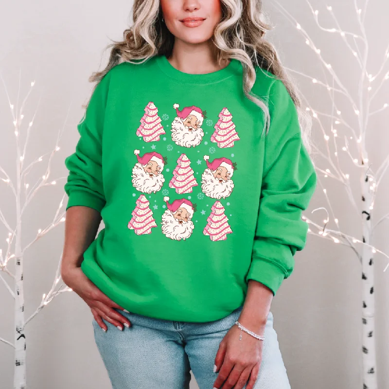 Hazel Blues® |  Christmas Cake Santa Graphic Sweatshirt Hoodie with Rhinestones Sparkly Elegant