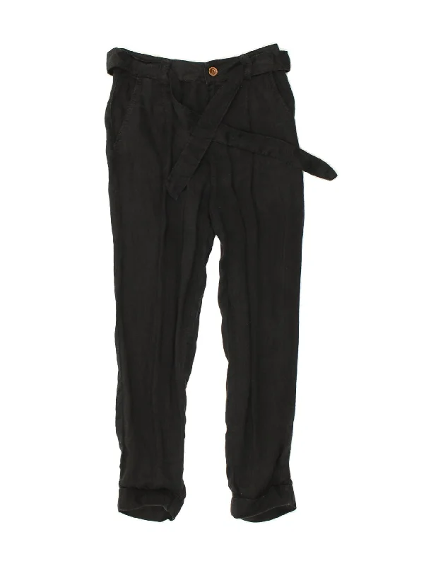 MASSIMO DUTTI Womens Slim Chino Trousers W28 L26  Black Trousers High Rise Slim Fit