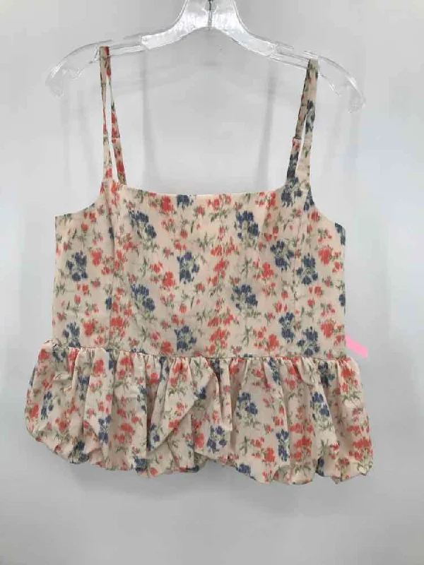Pre-Owned Rebecca Taylor Ivory Size 8 Floral Tank Top flirty tank top