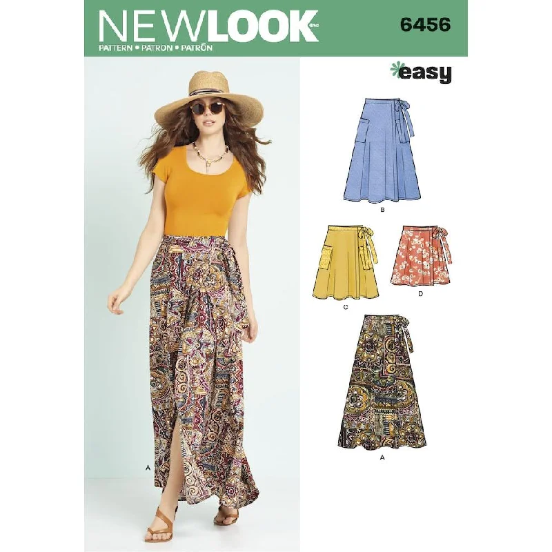 Newlook Pattern 6456 Misses' Easy Wrap Skirts in Four Lengths velvet skirt sumptuous