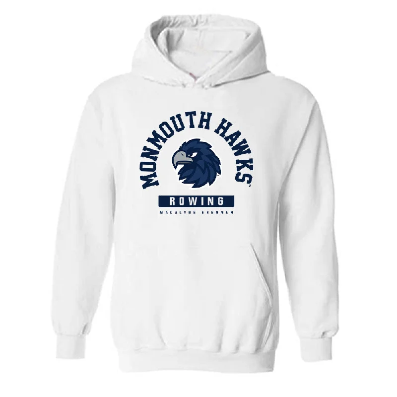 Monmouth - NCAA Women's Rowing : Madalyne Brennan - Hooded Sweatshirt Classic Fashion Shersey Hoodie with Bell Sleeves Flared Feminine