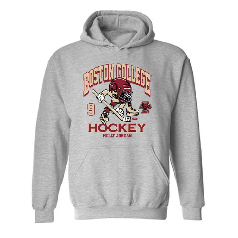 Boston College - NCAA Women's Ice Hockey : Molly Jordan - Hooded Sweatshirt Fashion Shersey Hoodie with Half-Zip Sporty Casual Boston College - NCAA Women's Ice Hockey : Molly Jordan - Hooded Sweatshirt Fashion Shersey Hoodie with Half-Zip Sporty Casual