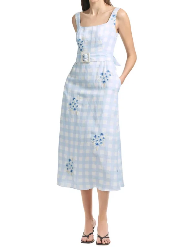 Bryce Dress In Blue Gingham