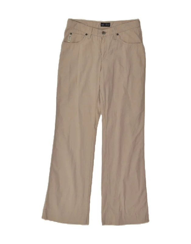 ARMANI JEANS Womens Bootcut Casual Trousers W29 L30 Beige Cotton Trousers stylish elegant