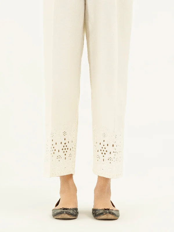 Embroidered Satin Trousers(Pret) Trousers Mesh Breathable