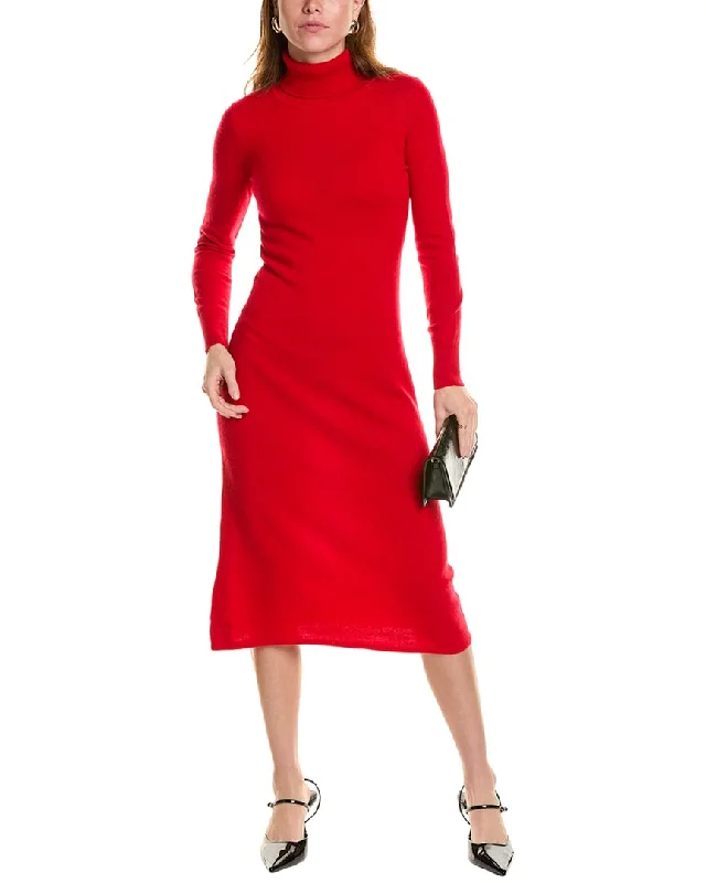 Sofiacashmere Cashmere Sweaterdress Mesh Sweater Canvas Denim