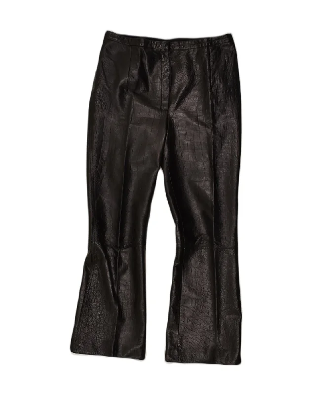 VINTAGE Womens Leather Casual Trousers W30 L26 Brown Animal Print Trousers Low Rise Relaxed VINTAGE Womens Leather Casual Trousers W30 L26 Brown Animal Print Trousers Low Rise Relaxed