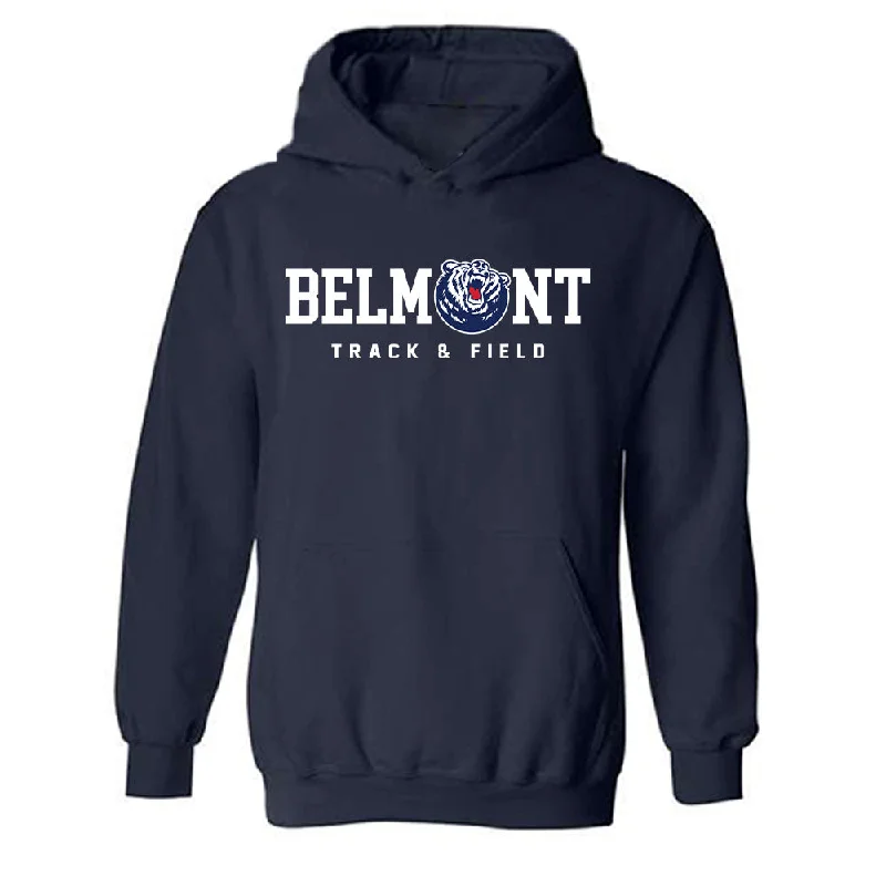 Belmont - NCAA Women's Track & Field : Kaitlyn Thorne - Classic Shersey Hooded Sweatshirt Hoodie with Mock Neck Collared Structured