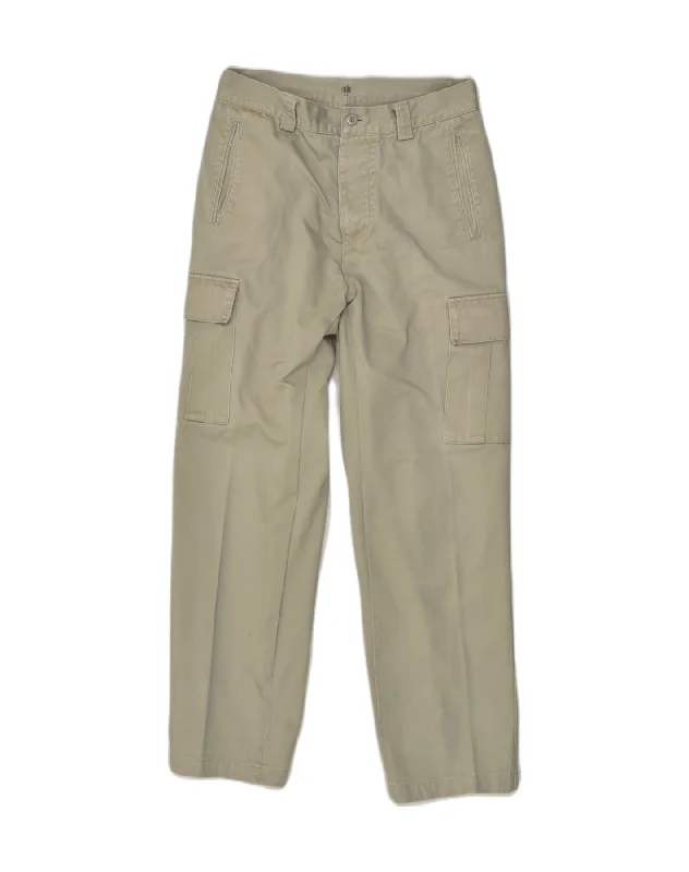 RIFLE Womens Straight Cargo Trousers W30 L28 Grey Cotton Wide Leg Loose Fit Mid Waist RIFLE Womens Straight Cargo Trousers W30 L28 Grey Cotton Wide Leg Loose Fit Mid Waist