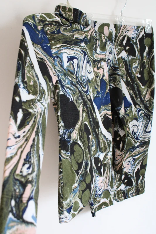 Rachel Comey Marbled Long Sleeved Midi Skirt Two Piece Set | XXS asymmetrical skirt cut