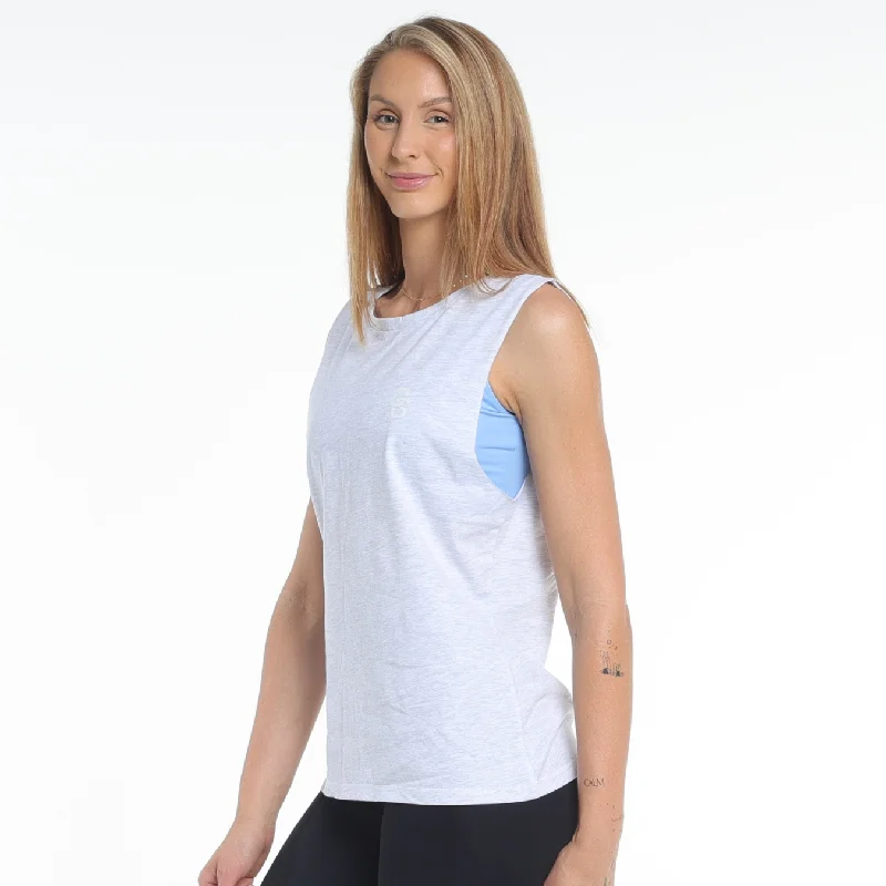 TANK SINGLET - WHITE MARL athletic tank top