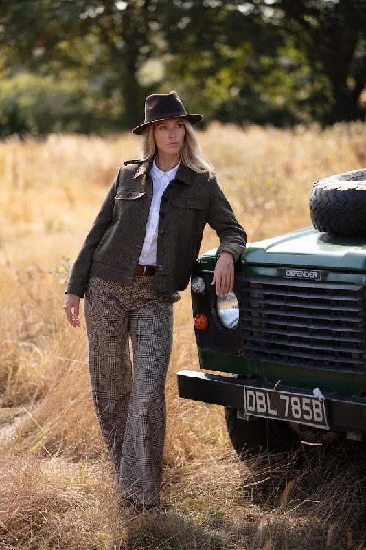 Maud Tweed Trouser - Shetland Prince of Wales check Trousers luxurious premium