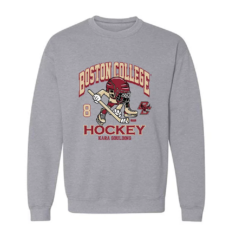 Boston College - NCAA Women's Ice Hockey : Kara Goulding - Crewneck Sweatshirt Fashion Shersey Zip Hoodie Drawstring Kangaroo Pocket Boston College - NCAA Women's Ice Hockey : Kara Goulding - Crewneck Sweatshirt Fashion Shersey Zip Hoodie Drawstring Kangaroo Pocket
