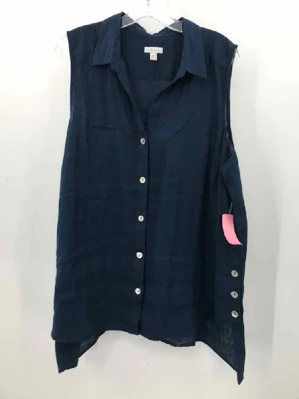 Pre-Owned J Jill Navy Size XL Button Down Tank Top boho tank top