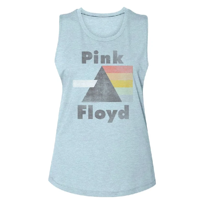 Women Exclusive PINK FLOYD Eye-Catching Muscle Tank, Prism Faded stylish tank top