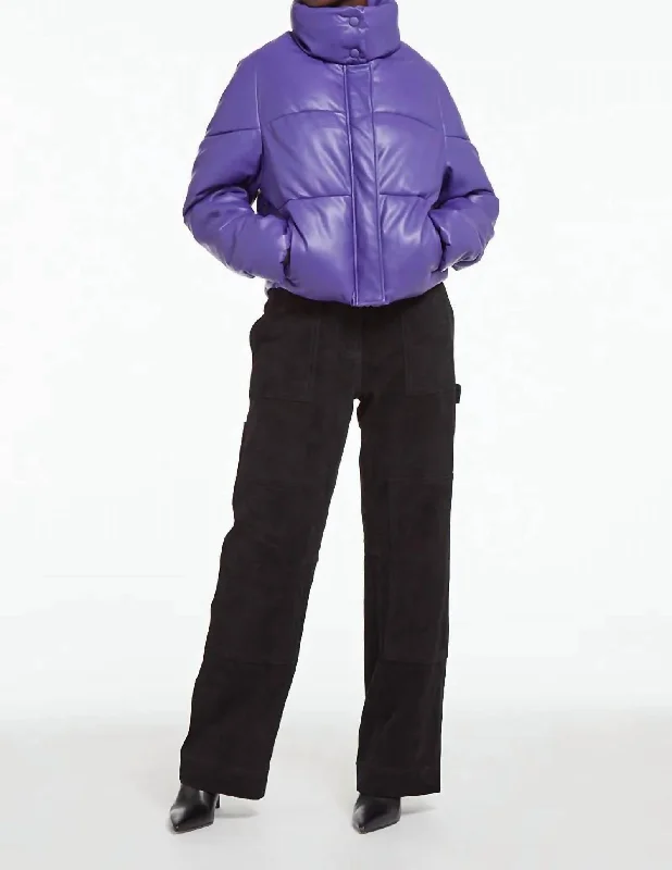 Jemma Puffer Jacket In Electric Purple Elasticated Jacket Padded Jacket Insulated Jacket Jemma Puffer Jacket In Electric Purple Elasticated Jacket Padded Jacket Insulated Jacket