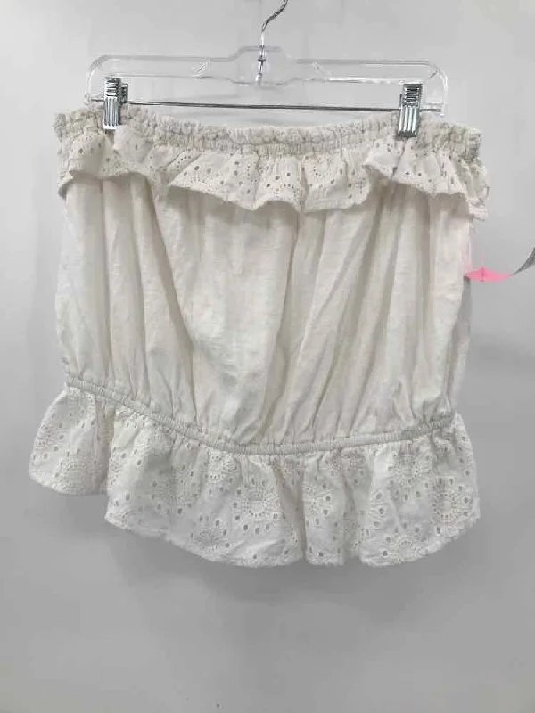 Pre-Owned Porridge White Size XL Strapless Tank floral tank top