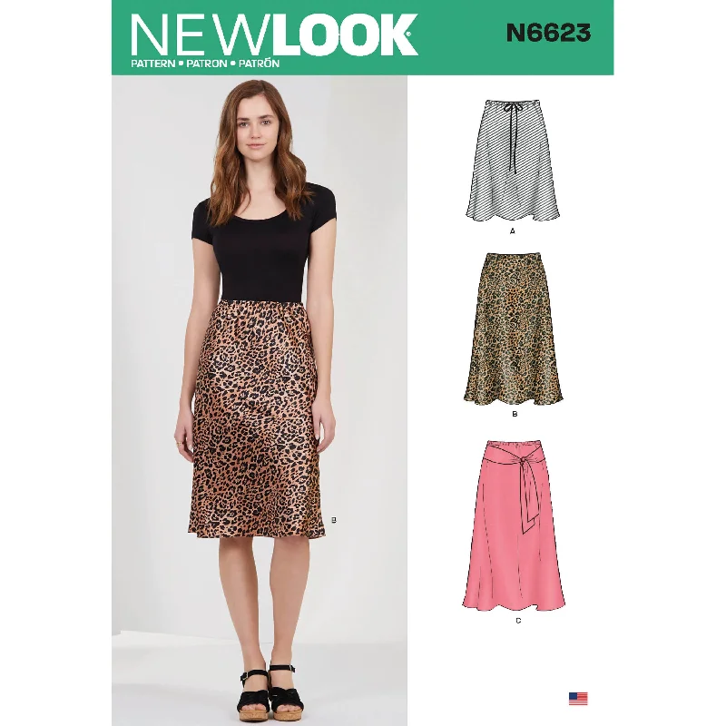 Newlook Pattern N6623 Misses' Skirt In Three Lengths linen skirt airy