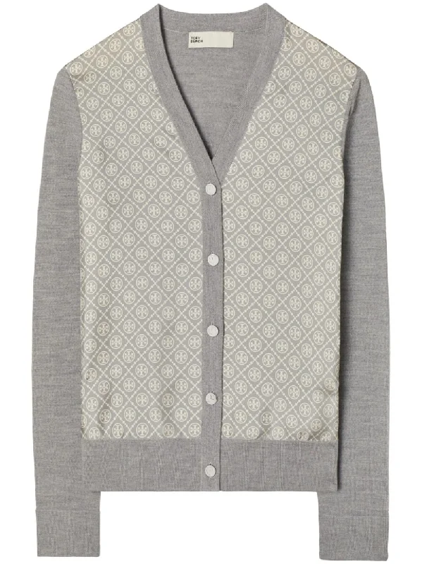 Tory Burch Women's Sweaters Grey Spandex Rayon Corduroy