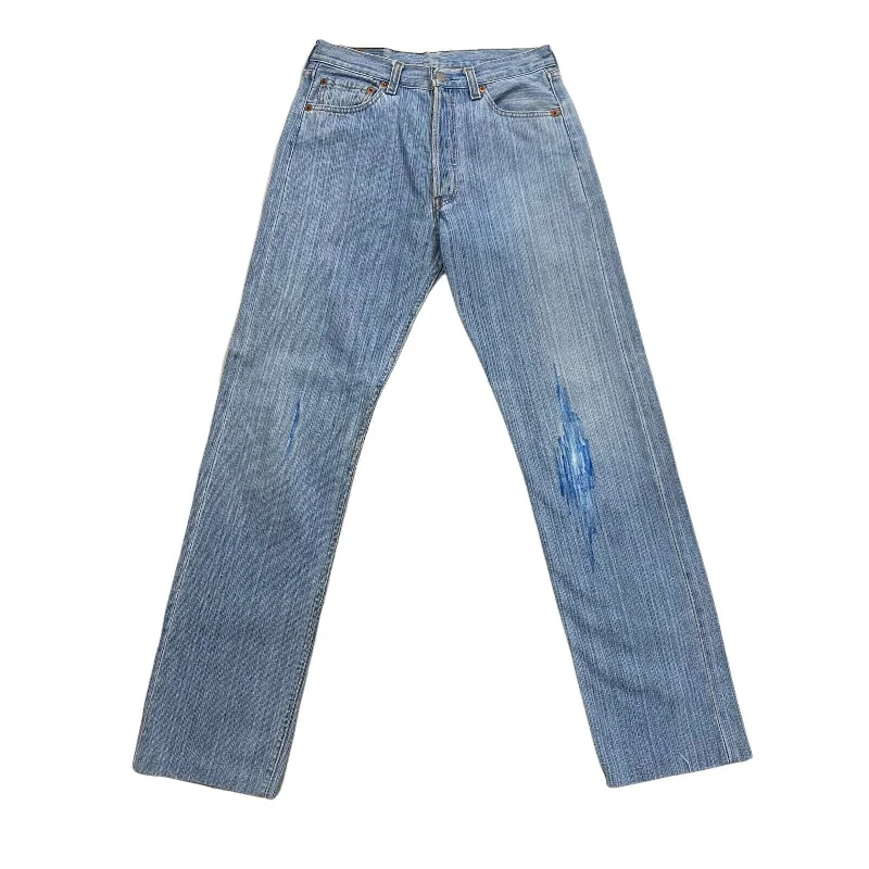 Levi's 501 Striped Women's Jeans | Vintage 90s Blue Designer Denim Trousers VTG Trousers Bootcut Casual Levi's 501 Striped Women's Jeans | Vintage 90s Blue Designer Denim Trousers VTG Trousers Bootcut Casual