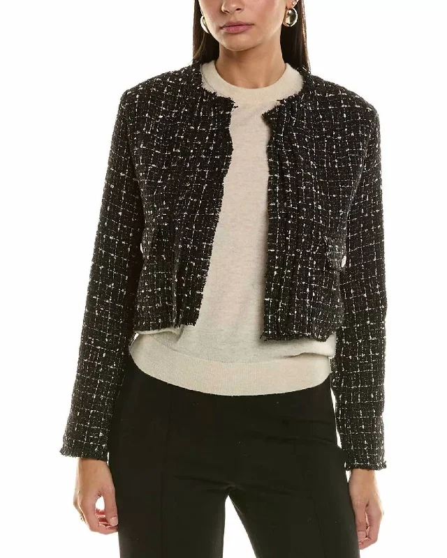 Celeste Tweed Jacket In Black Fitted Jacket Loose Jacket Oversized Jacket