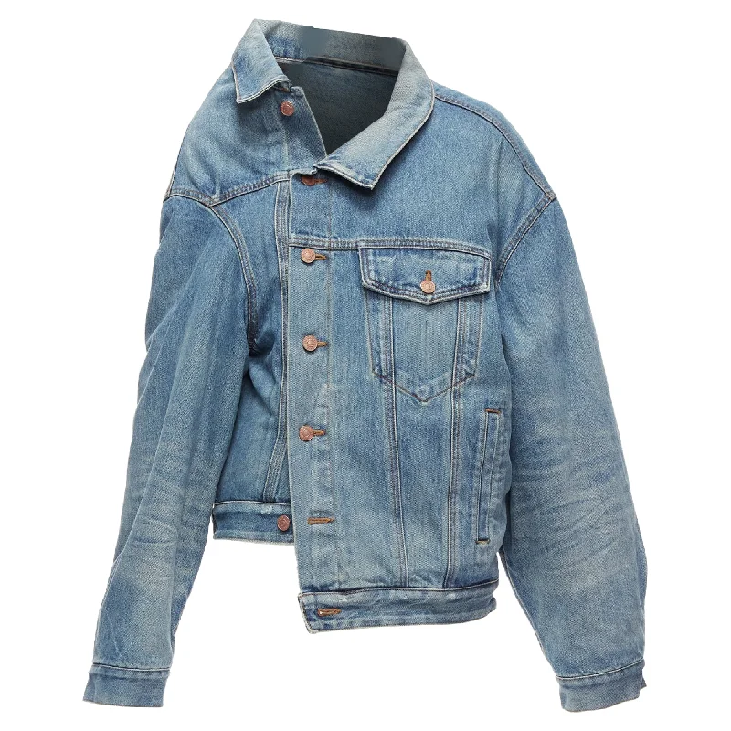 Balenciaga Demna Washed Denim Off Shoulder Deconstructed Jacket Lace Jacket Ribbed Jacket Sequined Jacket Balenciaga Demna Washed Denim Off Shoulder Deconstructed Jacket Lace Jacket Ribbed Jacket Sequined Jacket