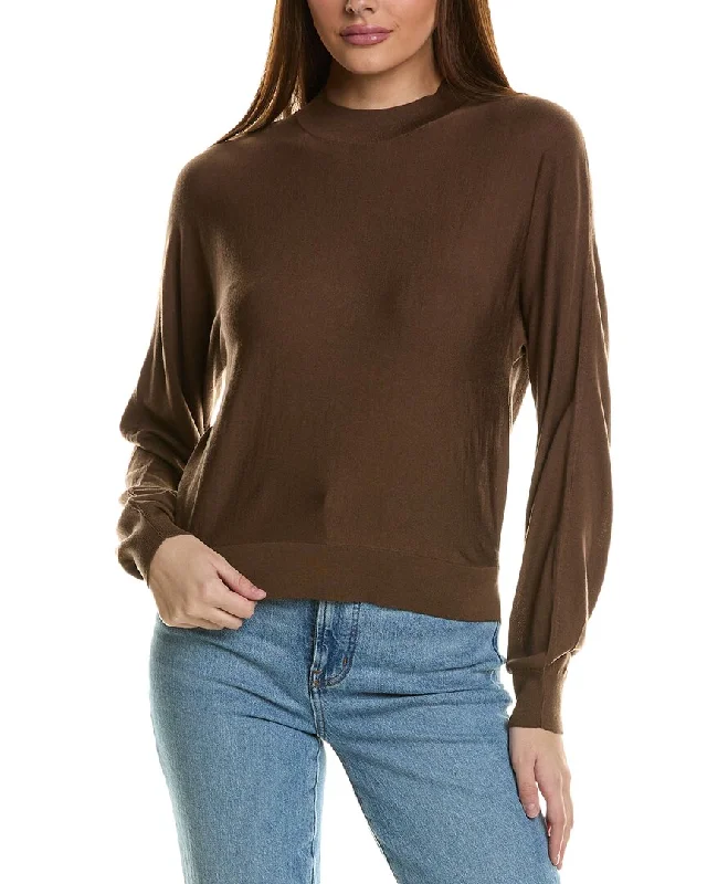 Theory Mock Wool-Blend Sweater Bright Pastel Dark