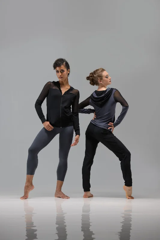 Midori Zippered Hoodie by Ballet Rosa Hoodie with Drop Shoulder Relaxed Streetwear