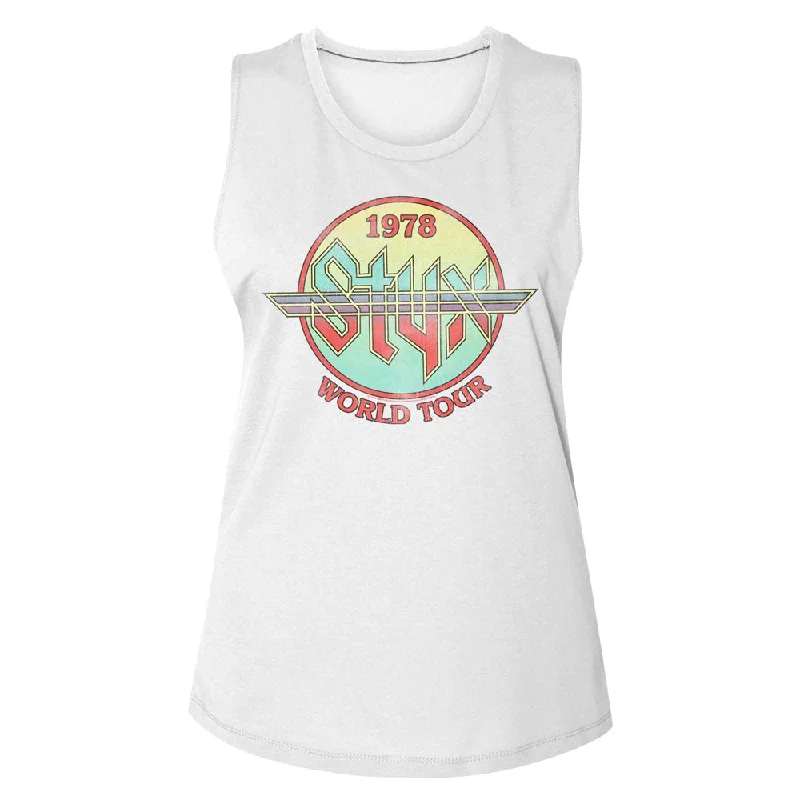 Women Exclusive STYX Eye-Catching Muscle Tank, World Tour 78 comfortable tank top