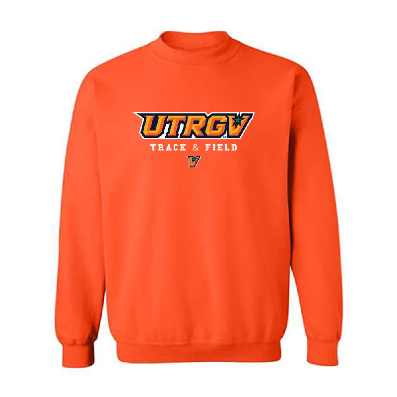 UTRGV - NCAA Women's Track & Field : Ashley Lingueno - Classic Shersey Crewneck Sweatshirt Hoodie with Raw Hem Edgy Unfinished