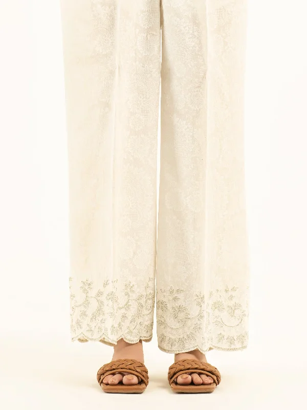 Embroidered Cambric Trousers Trousers stylish elegant