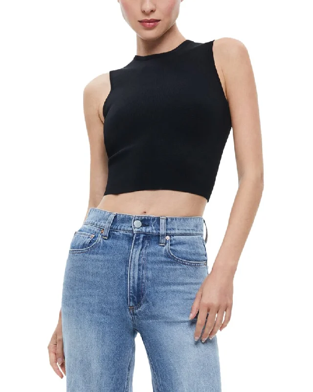 Alice + Olivia Loe Lace Up Back Sleeveless Sweater Stylish Fashionable Trendy