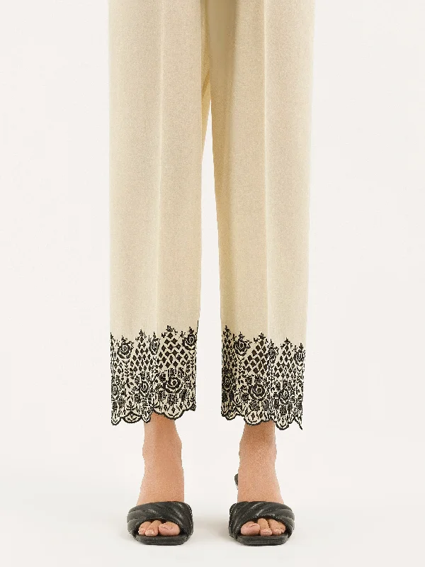 Embroidered Cambric Trouser(Pret) Trousers sophisticated sleek