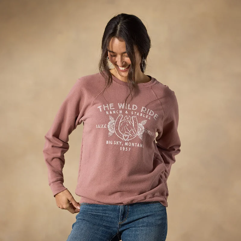 Wild Ride Sweatshirt Hoodie with Crew Neck Simple Timeless