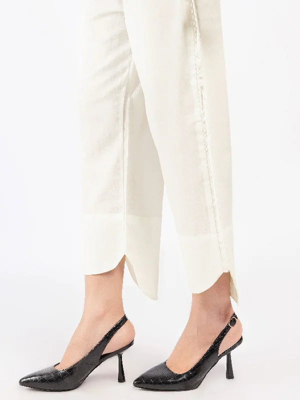 Laced Crepe Trousers Trousers Leather Faux