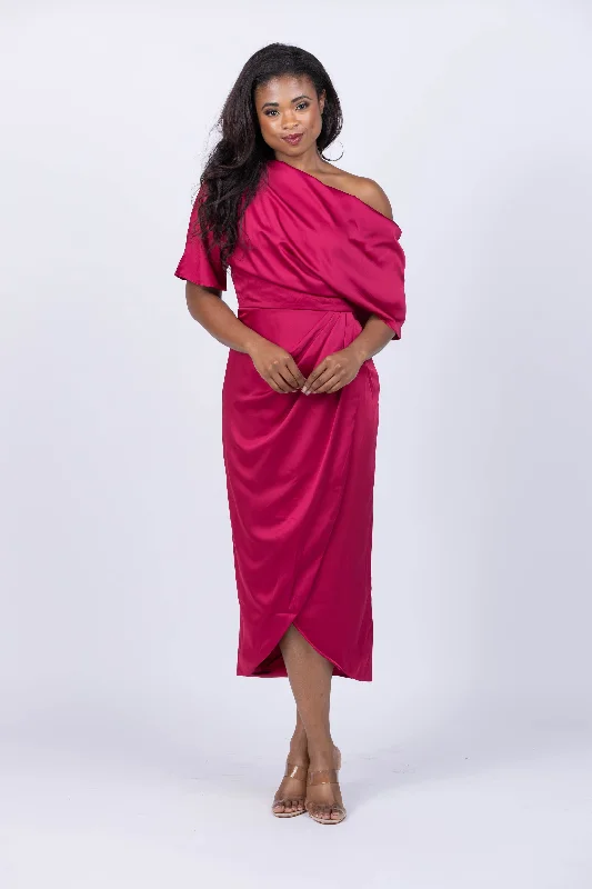 Theia Dress in Ruby
