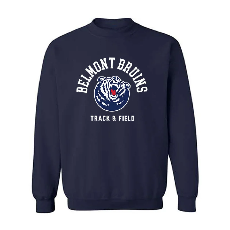 Belmont - NCAA Women's Track & Field : Kaitlyn Thorne - Classic Shersey Crewneck Sweatshirt Hoodie with Rolled Sleeves Casual Relaxed