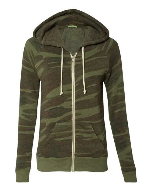 Alternative - Women’s Adrian Eco-Fleece Full-Zip Hoodie - 9573 Camo Hoodie with Gradient Ombre Colorful