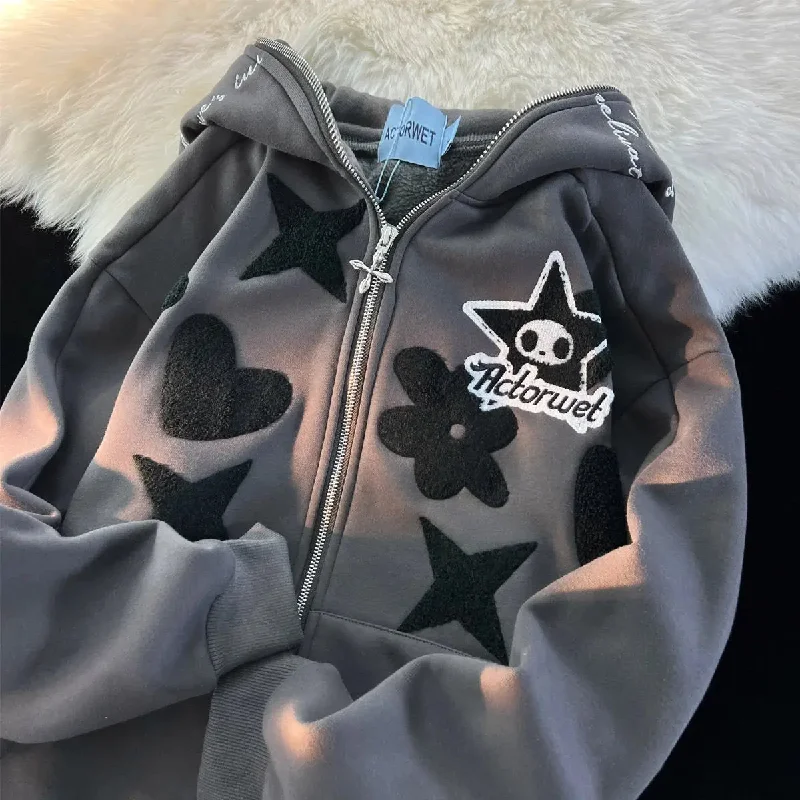 Advbridge 90s Streetwear 2024 New Kawaii Zip Up Hoodie Women Y2K Oversized Harajuku Star Patchwork Sweatshirt Man Anime Hoodie Jacket Coat Streetwear Oversized Jacket Tailored Jacket Straight Jacket Advbridge 90s Streetwear 2024 New Kawaii Zip Up Hoodie Women Y2K Oversized Harajuku Star Patchwork Sweatshirt Man Anime Hoodie Jacket Coat Streetwear Oversized Jacket Tailored Jacket Straight Jacket