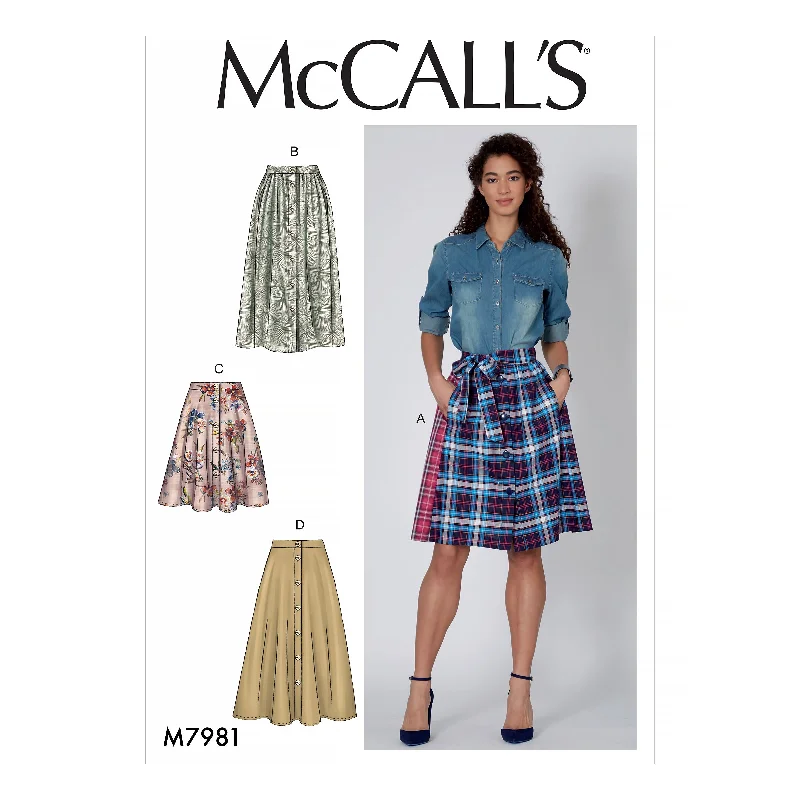 McCall's Pattern M7981 Misses' Skirts linen skirt relaxed